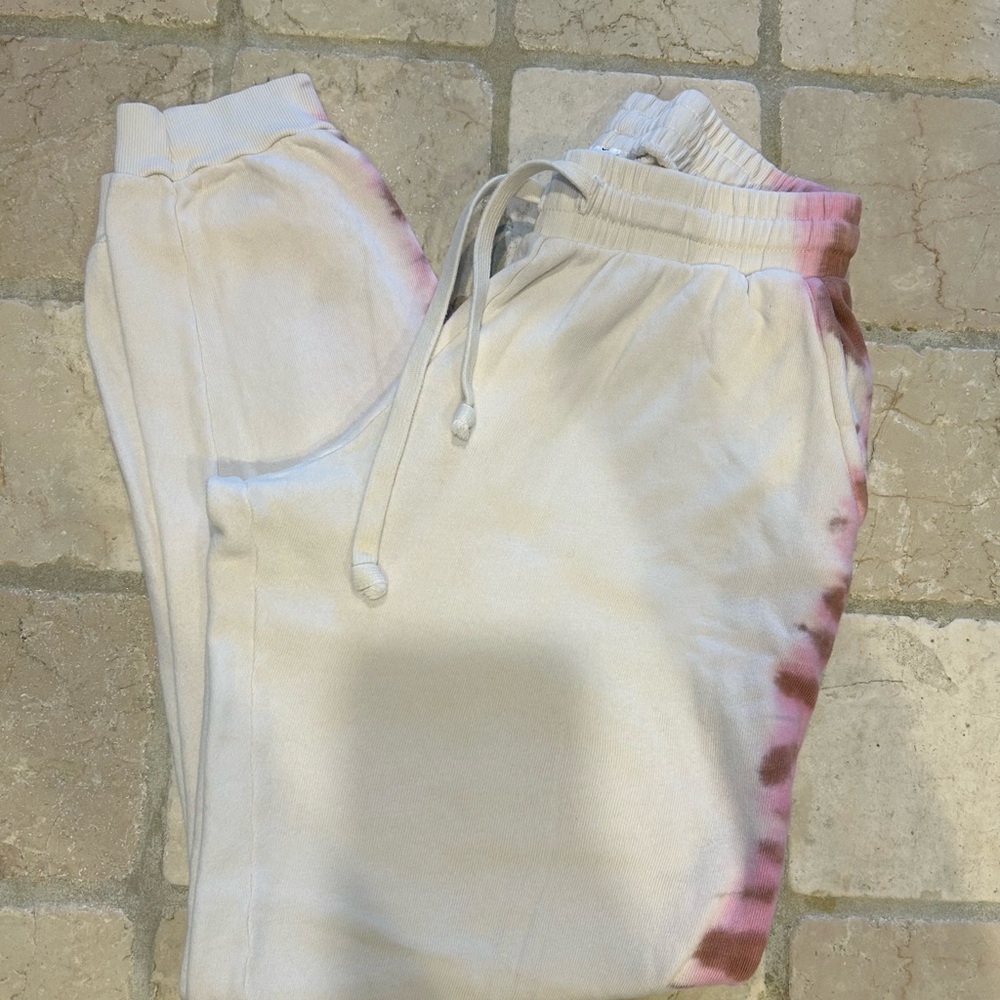 Strut this brand. Super comfy jogger/sweats Pink, terracotta tie dye & White